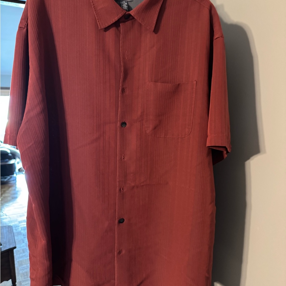 Van Heusen Rust Short Sleeve Button-Up Shirt